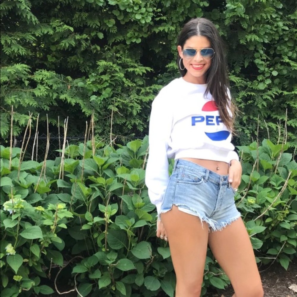 NWOT White Pepsi Cropped Sweatshirt